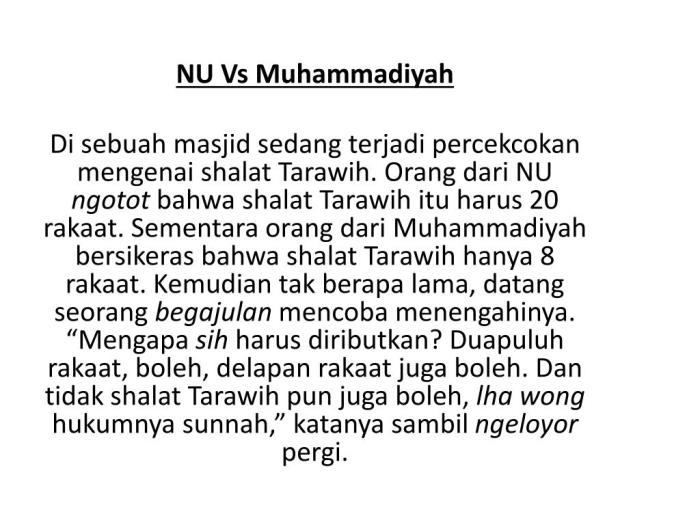 Perbandingan pemikiran keagamaan antara NU dan Muhammadiyah