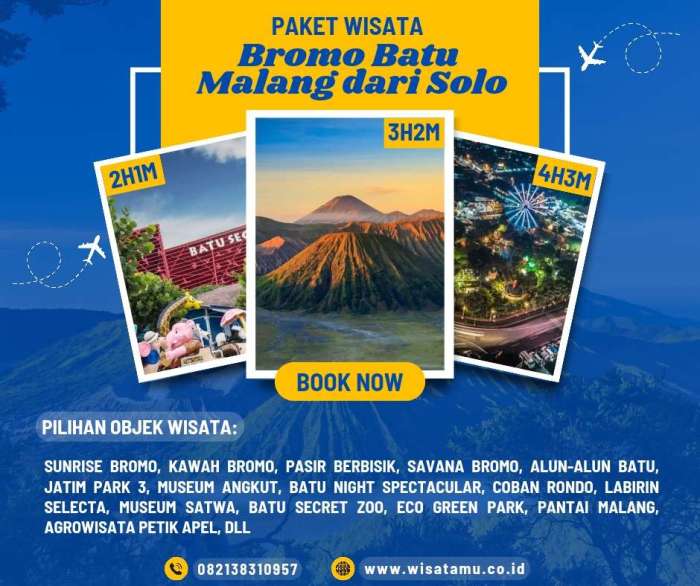 Biro perjalanan wisata solo brosur bromo malang