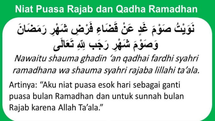 Niat puasa qadha Ramadhan bulan Rajab dan tata caranya lengkap